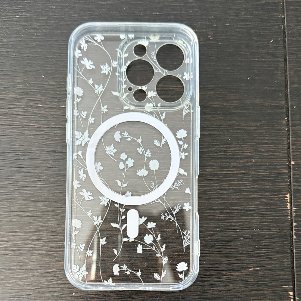 Floral Clear iPhone 16 pro Case - Picture 2 of 3